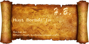 Hust Borbála névjegykártya